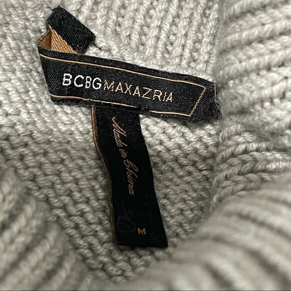 BCBGMaxAzria Sweater Wool Angora Cowl Neck Striped Pink Grey Size Medium - Picture 8 of 10